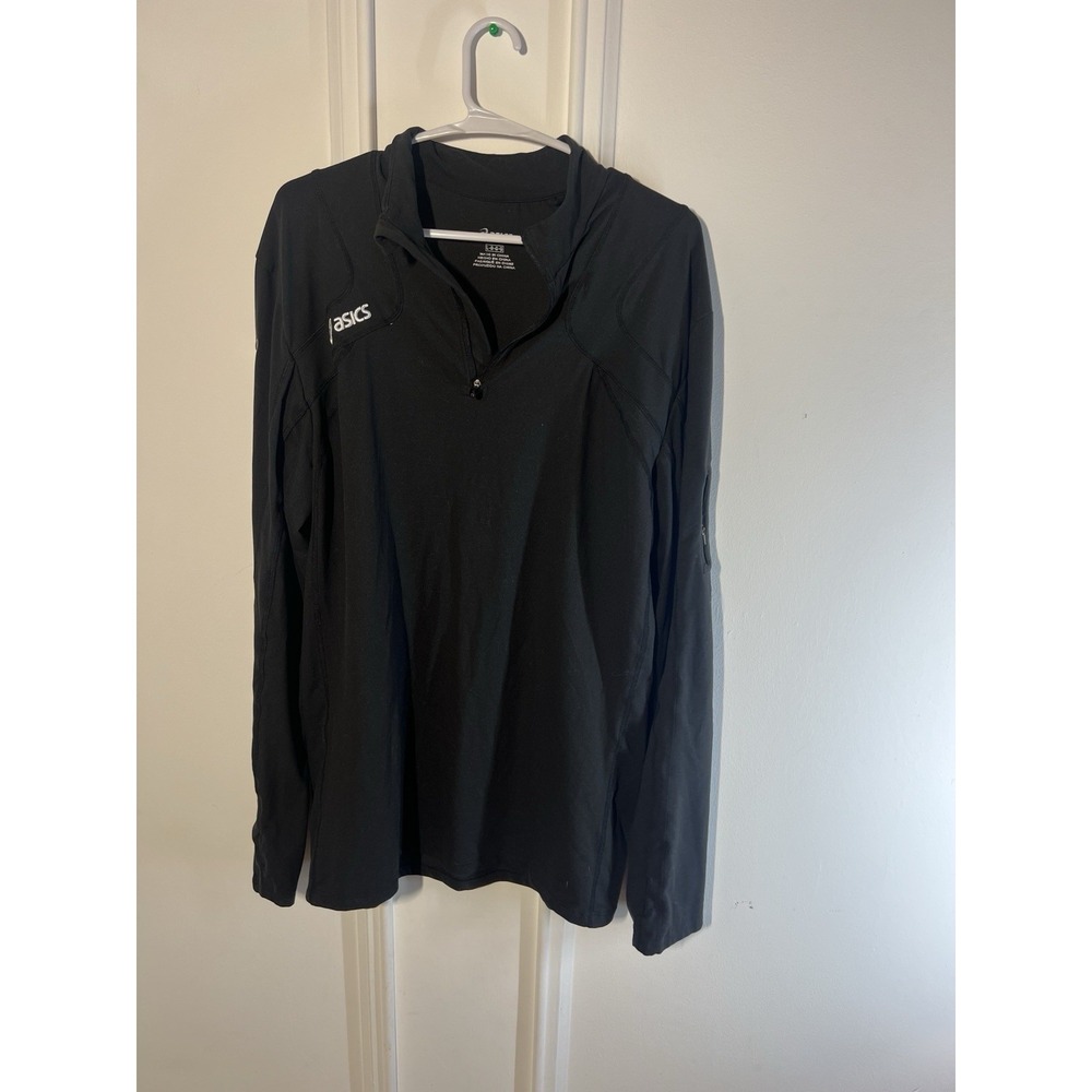 ASICS Instinct VBC Volleyball Black 1/4 Zip Pullover Long Sleeve Athletic Top